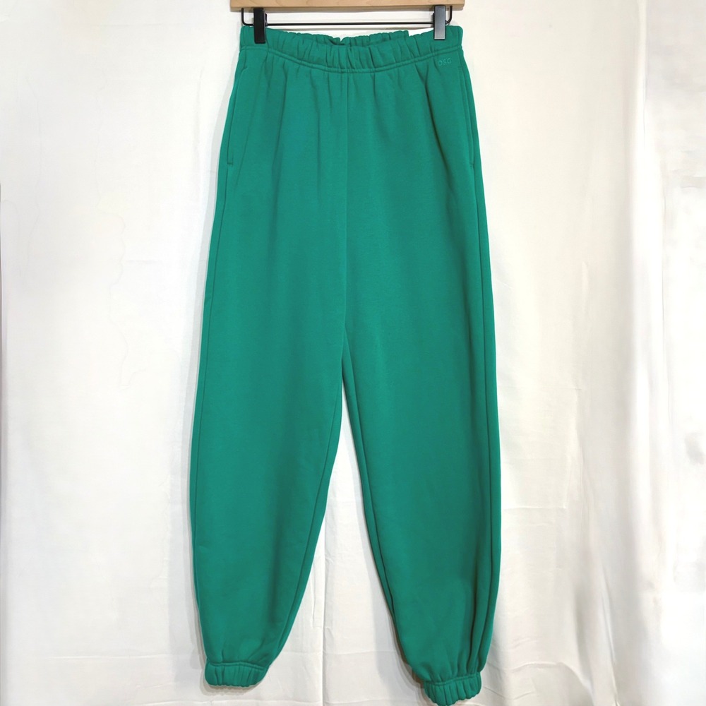 DSG Women Classic Fleece Cinch Sweatpant Melted Emerald Green Small Jogger NEW